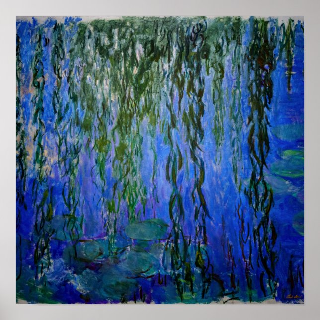 Claude Monet - Wasserlilien mit weinender Weide Poster (Vorne)