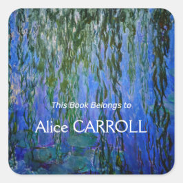 Claude Monet - Wasserlilien mit weinender Weide Quadratischer Aufkleber