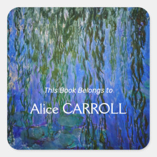 Claude Monet - Wasserlilien mit weinender Weide Quadratischer Aufkleber