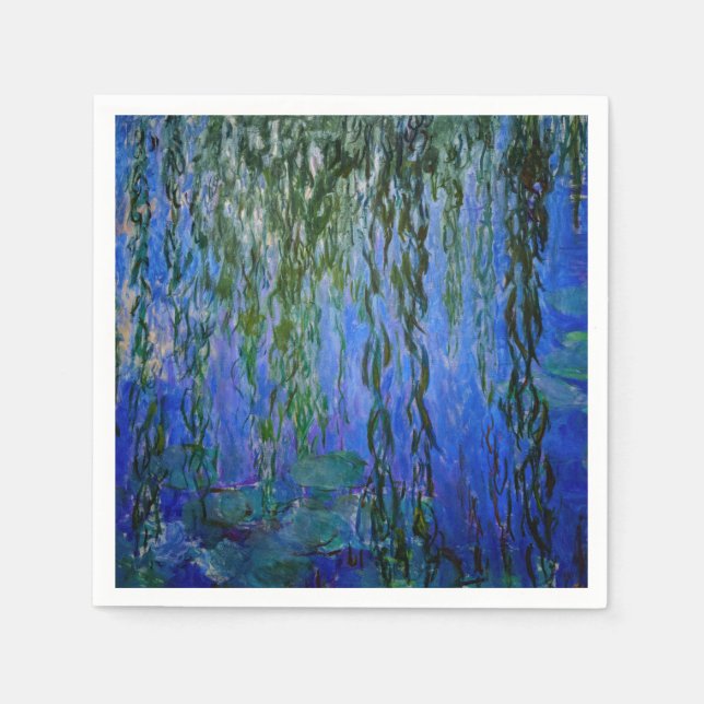 Claude Monet - Wasserlilien mit weinender Weide Serviette (Vorderseite)