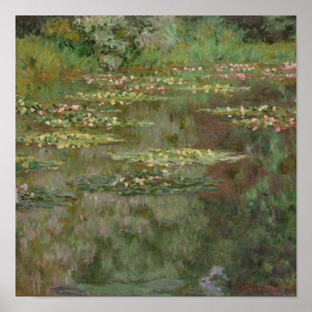 Claude Monet | Wasserlilien oder Wasserläuferteich Poster (Vorne)