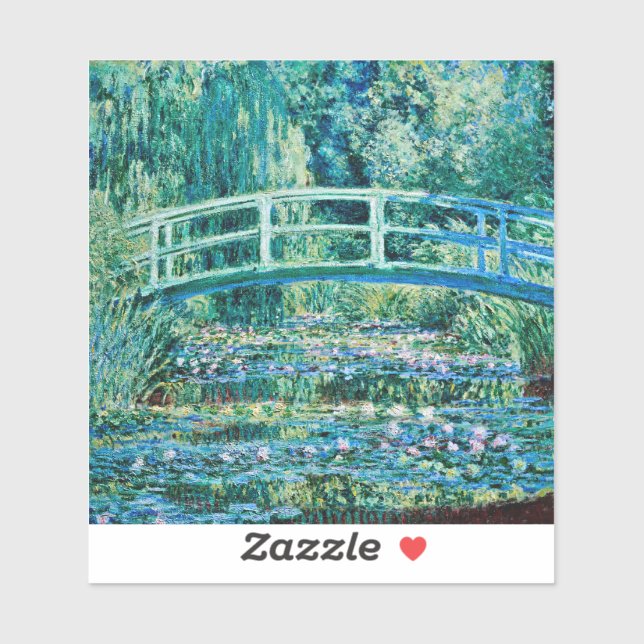 Claude Monet - Wasserlilien und japanische Brücke Aufkleber (Blatt)