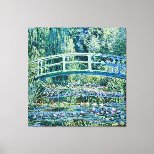 Claude Monet - Wasserlilien und japanische Brücke Leinwanddruck (Vorderseite)