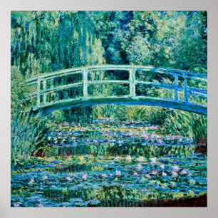Claude Monet - Wasserlilien und japanische Brücke Poster