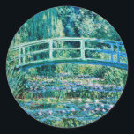Claude Monet - Wasserlilien und japanische Brücke Runder Aufkleber<br><div class="desc">Claude Monet - Water Lilies and Japanese Bridge (1899)</div>