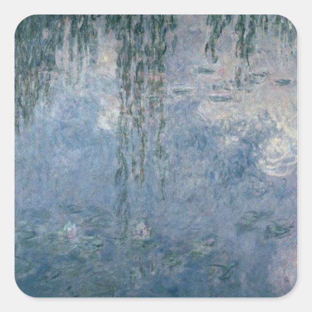 Claude Monet | Wasserlilien: Weeping Willows, 1914 Quadratischer Aufkleber (Vorderseite)