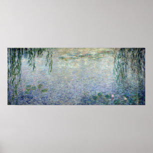 Claude Monet   Wasserlilien weinen Willows-Zentrum Poster