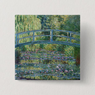 Claude Monet - Wasserliliensee, grüne Harmonie Button