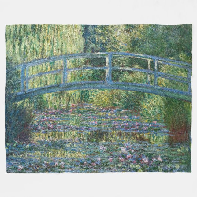 Claude Monet - Wasserliliensee, grüne Harmonie Fleecedecke (Vorderseite (Horizontal))