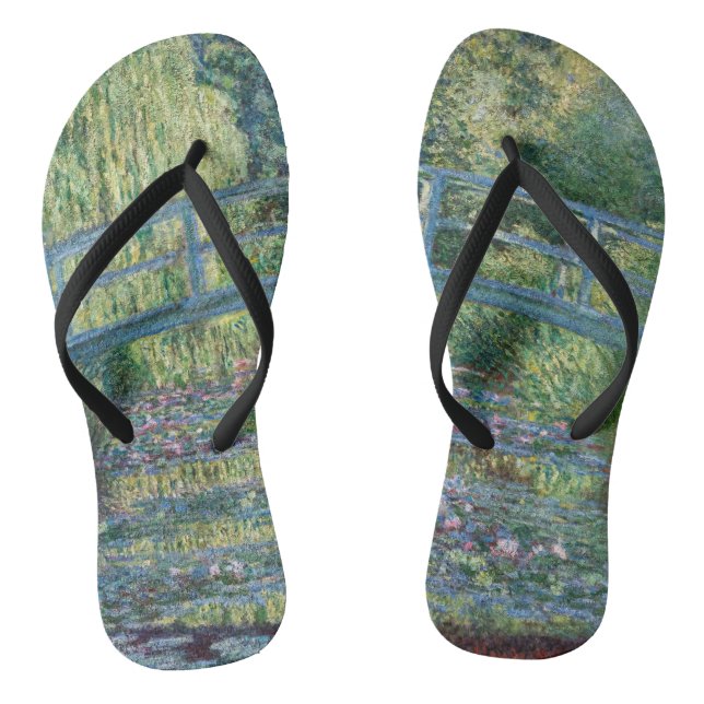 Claude Monet - Wasserliliensee, grüne Harmonie Flip Flops (Fußbett)