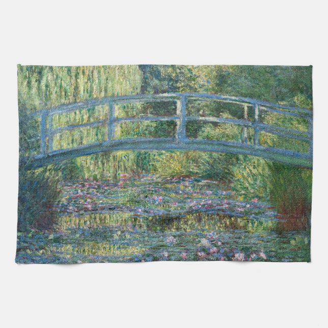 Claude Monet - Wasserliliensee, grüne Harmonie Geschirrtuch (Horizontal)