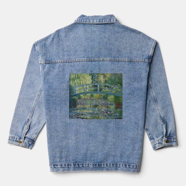 Claude Monet - Wasserliliensee, grüne Harmonie Jeansjacke (Rückseite)