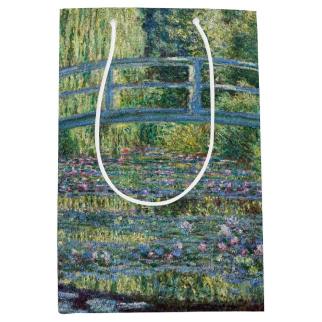 Claude Monet - Wasserliliensee, grüne Harmonie Mittlere Geschenktüte (Vorderseite)