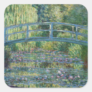 Claude Monet - Wasserliliensee, grüne Harmonie Quadratischer Aufkleber
