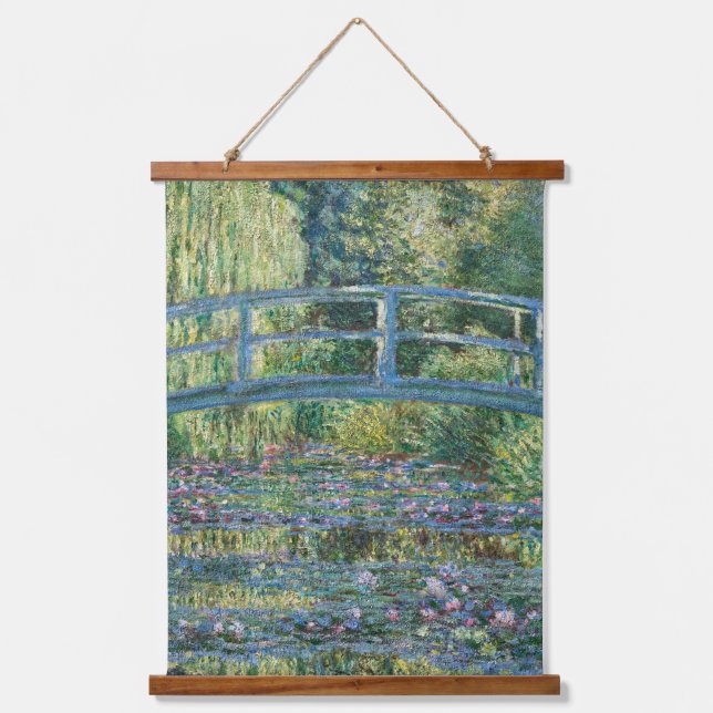 Claude Monet - Wasserliliensee, grüne Harmonie Wandteppich Mit Holzrahmen (Vorderseite)