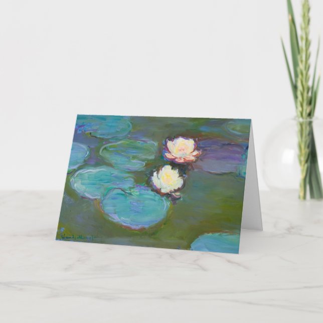 Claude Monet Water Lilien Faltenkarte Karte (Vorderseite)