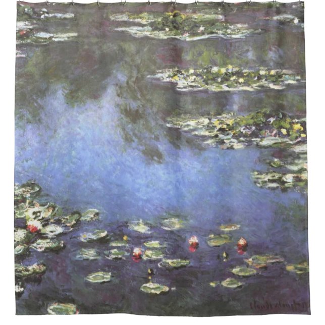 Claude Monet, Water Lilies, 1906, Blue Duschvorhang (Vorderseite)
