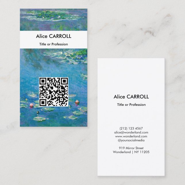 Claude Monet - Water Lilies 1906 - QR-Code Visitenkarte (Vorne/Hinten)