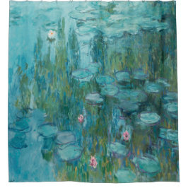 Claude Monet, Water Lilies, 1915, Aqua Blue Duschvorhang