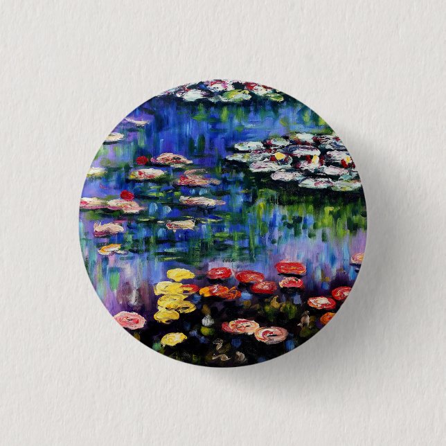 Claude Monet Water Lilies 1916 Kunst Button (Vorderseite)