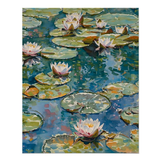 Claude Monet Water Lilies 1916 Kunst Poster (Vorderseite)