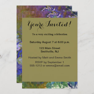 Claude Monet Water Lilies Agapanthus Einladung