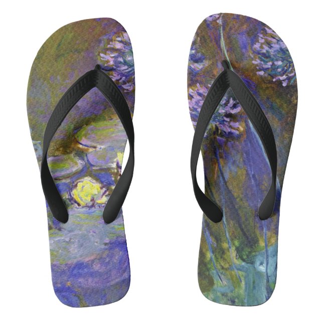 Claude Monet Water Lilies Agapanthus Flip Flops (Fußbett)