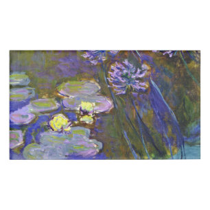 Claude Monet Water Lilies Agapanthus Namenschild