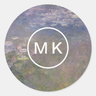 Claude Monet Water Lilies Agapanthus Runder Aufkleber