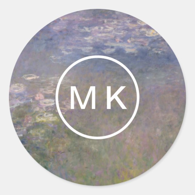 Claude Monet | Water Lilies Agapanthus Runder Aufkleber (Vorderseite)