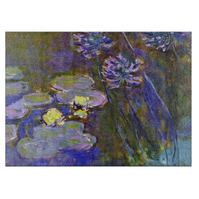 Claude Monet Water Lilies Agapanthus Schneidebrett (Vorderseite)