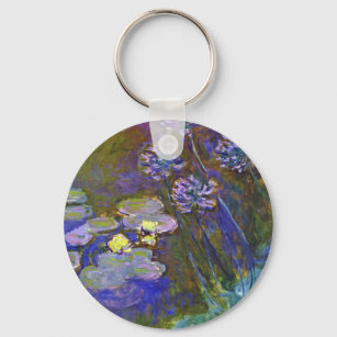 Claude Monet Water Lilies and Agapanthus Schlüsselanhänger