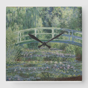 Claude Monet - Water Lilies And Japanese Bridge Quadratische Wanduhr