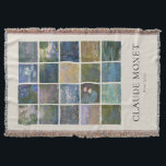 Claude Monet Water Lilies Decke<br><div class="desc">Auf der dreckigen Decke sind Vintage Blumenbilder von Claude Monet Water Lilies zu sehen.</div>