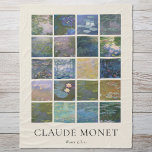 Claude Monet Water Lilies Fleecedecke<br><div class="desc">Auf der dreckigen Decke sind Vintage Blumenbilder von Claude Monet Water Lilies zu sehen.</div>