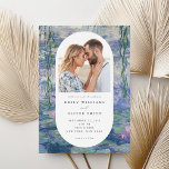 Claude Monet Water Lilies Foto Wedding<br><div class="desc">Elegante,  moderne Hochzeitseinladung mit Claude Monet Water Lilies Gemälde und Ihrem Foto.</div>