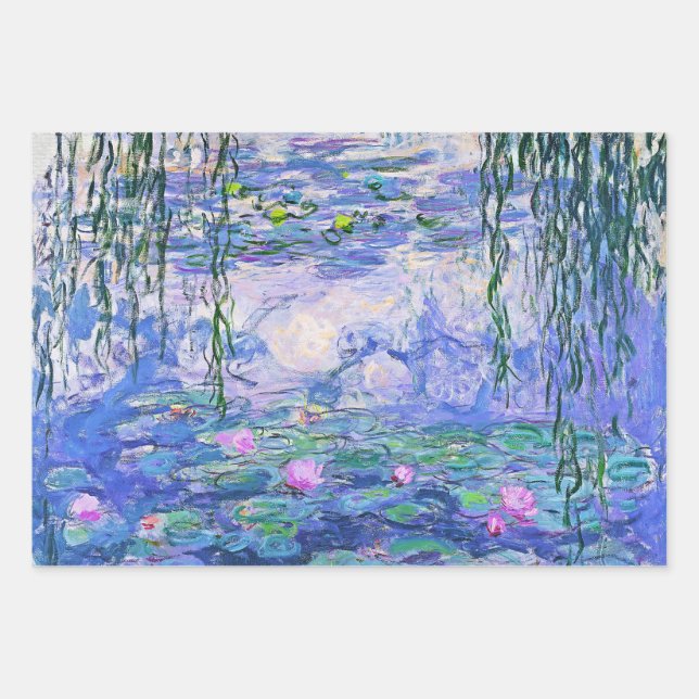 Claude Monet Water Lilies Französische Impressioni Geschenkpapier Set (Vorderseite)