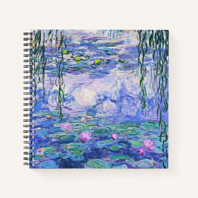 Claude Monet Water Lilies Französische Impressioni Notizbuch (Vorderseite)