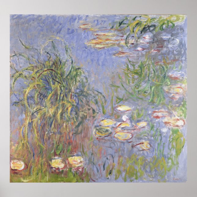 Claude Monet | Water-Lilies, Grascluster Poster (Vorne)