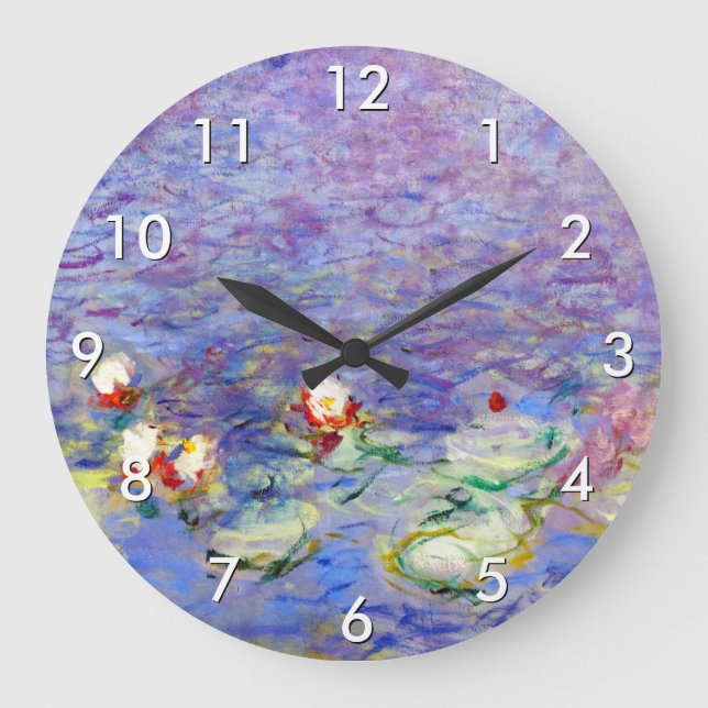 Claude Monet - Water Lilies Große Wanduhr (Vorderseite)