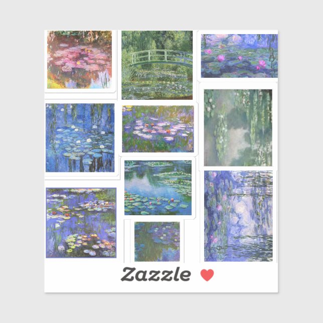 Claude Monet Water Lilies Kunstwerke Aufkleber (Blatt)