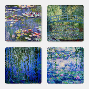 Claude Monet Water Lilies Masterstückauswahl Untersetzer Set