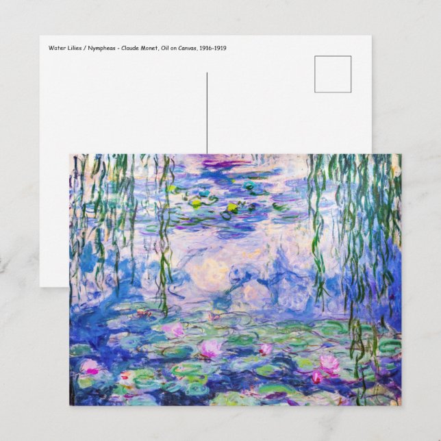 Claude Monet - Water Lilies / Nympheas 1919 Postkarte (Vorne/Hinten)