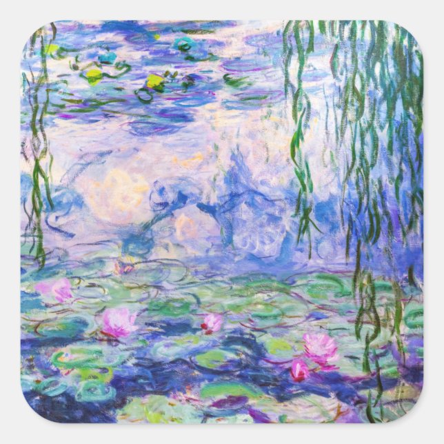 Claude Monet - Water Lilies / Nympheas 1919 Quadratischer Aufkleber (Vorderseite)