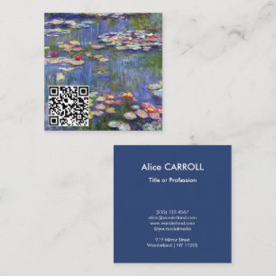 Claude Monet - Water Lilies / Nympheas - QR-Code Quadratische Visitenkarte