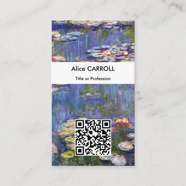 Claude Monet - Water Lilies / Nympheas - QR-Code Visitenkarte (Vorderseite)