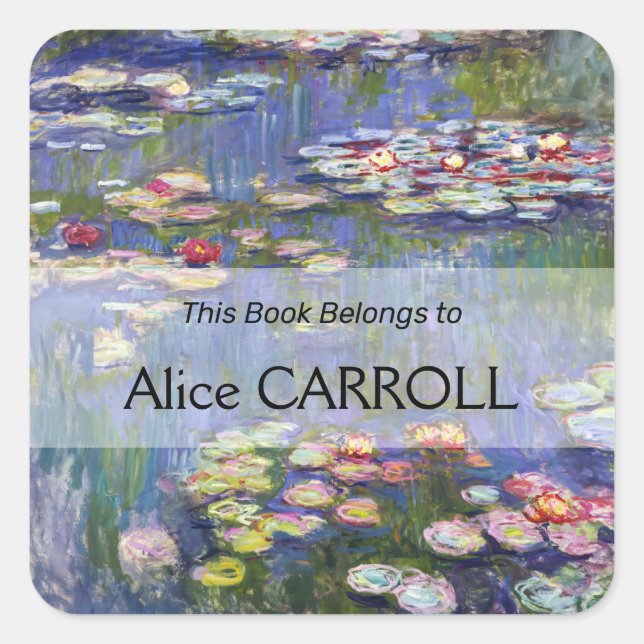 Claude Monet - Water Lilies / Nympheas Quadratischer Aufkleber (Vorderseite)