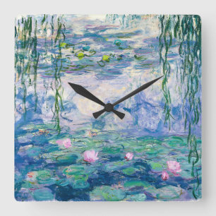 CLAUDE MONET - Water lilies Quadratische Wanduhr