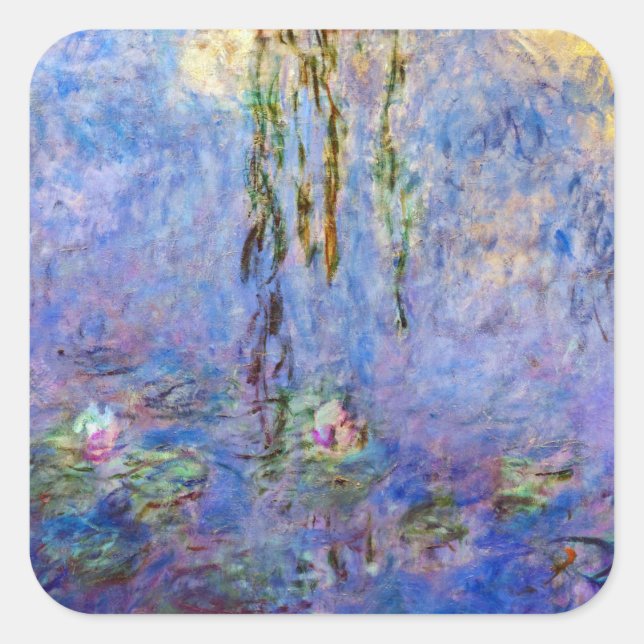 Claude Monet - Water Lilies Quadratischer Aufkleber (Vorderseite)