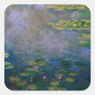 Claude Monet - Water Lilies Quadratischer Aufkleber